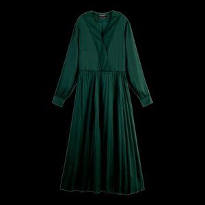 Scotch & Soda | Dresses | Nwt Scotch Soda Long Sleeved Pleated Maxi Dress  Pine Grove | Poshmark